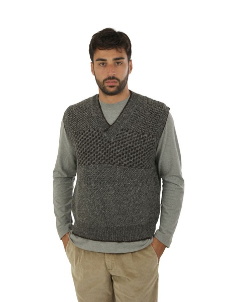 Gilet Canali In Maglia Grigio